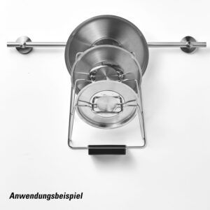 AMARE Küchenrollenhalter + Topfdeckelhalter aus Edelstahl