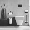 AMARE WC Bürste Toilettenbürste mit Glasbehälter und Wandhalter