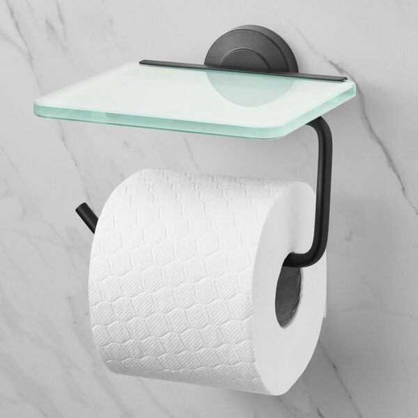 AMARE Toilettenpapierhalter mit Glasablage