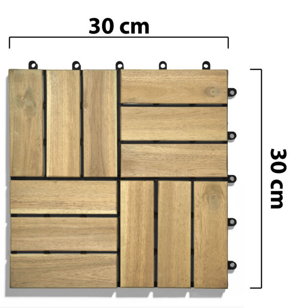GARTENFREUDE Holz-Fliesen, Bodenfliesen, 10 Stück