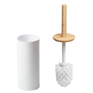 AMARE WC-Bürste mit Halter 9 x 21,5 cm - weiß mit Bambus
