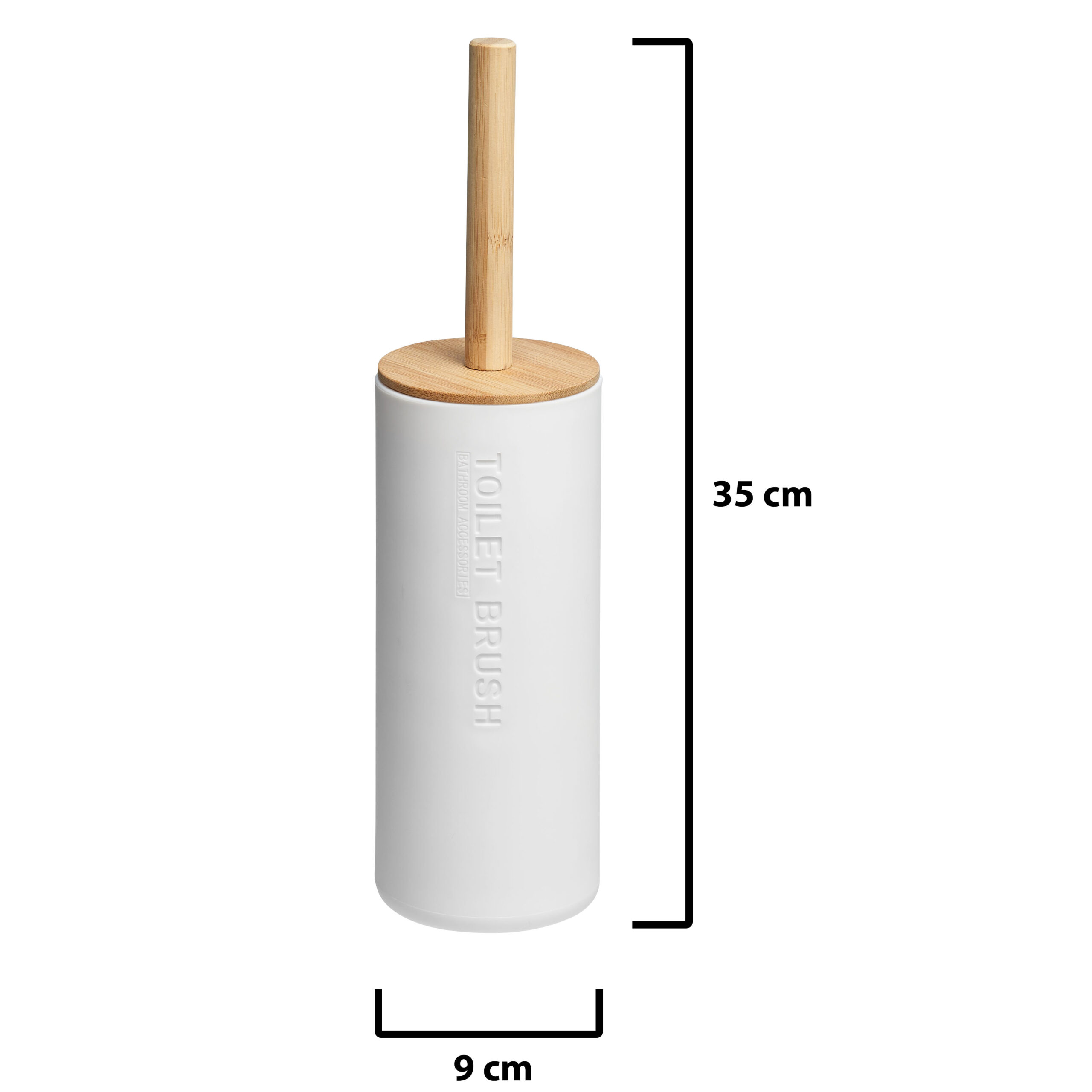 AMARE WC-Bürste mit Halter 9 x 21,5 cm - weiß mit Bambus - Weles Brands  Online-Store